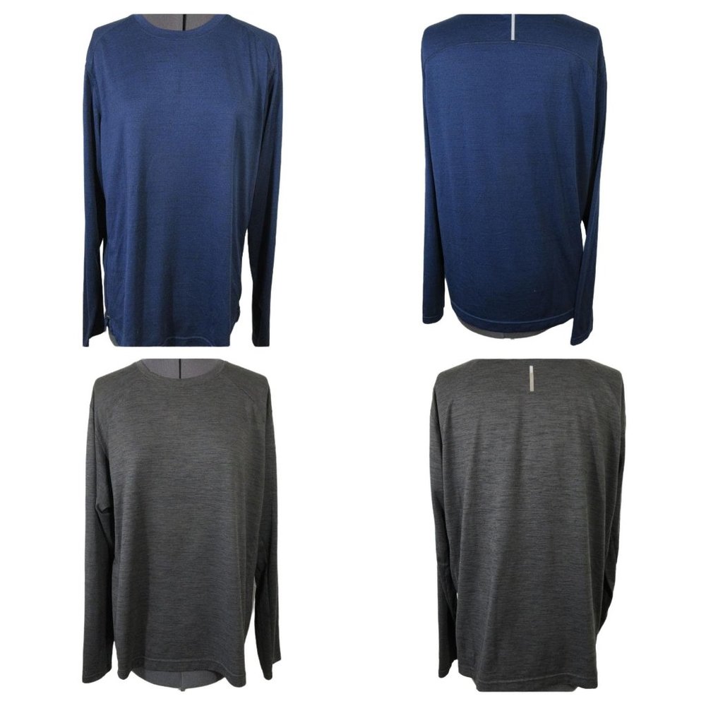 REI crew neck‎ long sleeve t-shirt bundle blue and gray